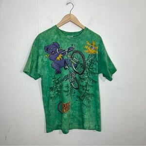 Vintage Grateful Dead Dead Treads Bike Green 1995 Liquid Blue Shirt Size XL